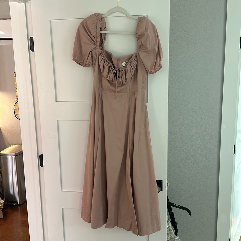 House Of Cb Taupe Midi Dress